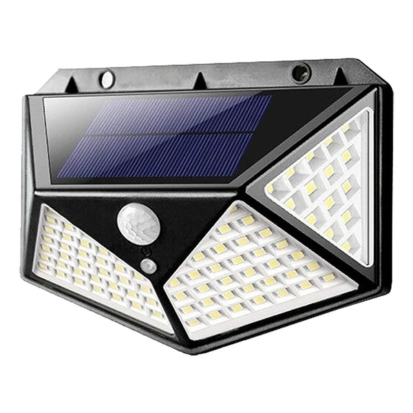 Luminaria Solar Parede 100 Led Sensor Presença 3 Funçoes