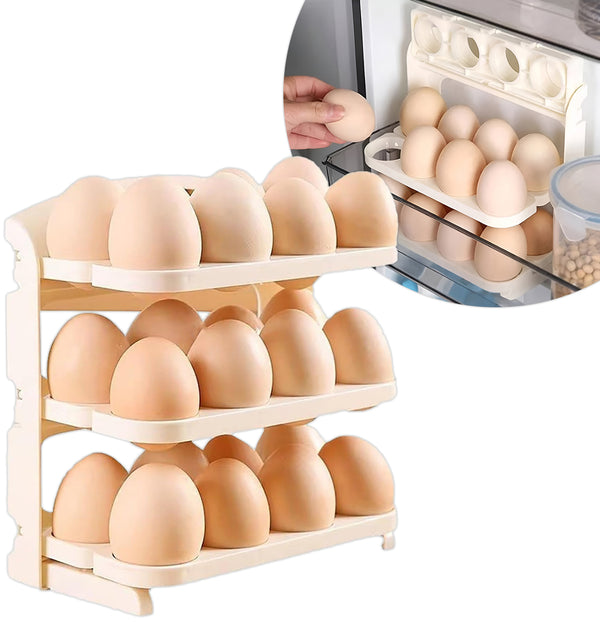 Porta Ovos Bandeja Dispenser Dobrável Organizadora Ate 24 Un
