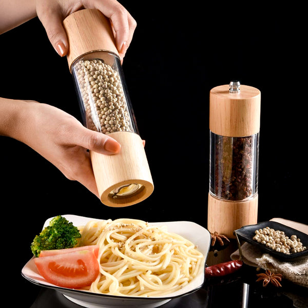 Moedor De Pimenta E Sal Madeira Manual Temperos