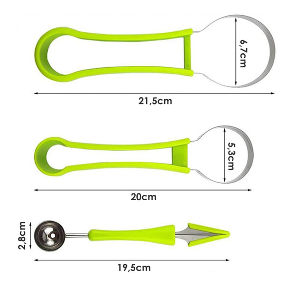 Fatiador De Frutas 4 Em 1 Cortador Melancia Melão Aço Inox