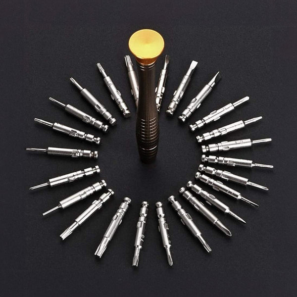 Jogo De Chaves De Precisão 25 Pçs Aço Manutenção Celular Eletrônicos