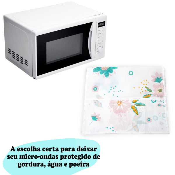Capa Protetora Para Microondas Forno Eletrico Eletrodomesticos 85x35cm Estampa:Flor Rosa