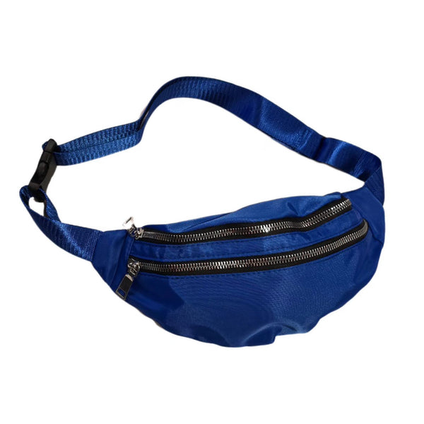 Pochete Celular Bolsa Academia Cintura 2 Compartimentos Cor:Azul