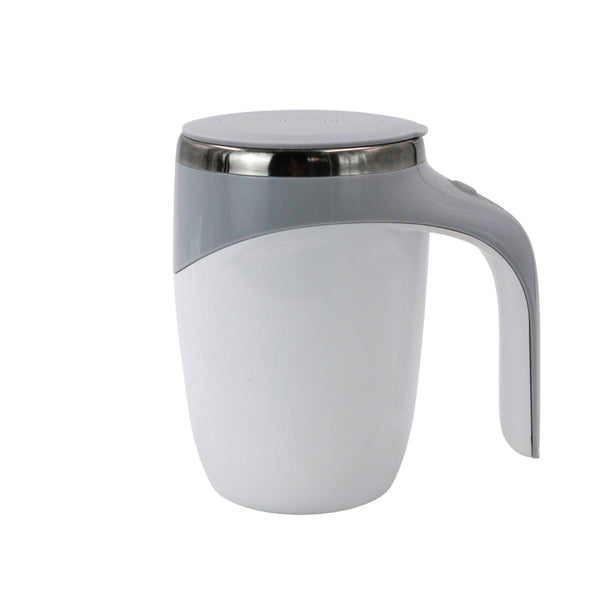 Caneca Mixer Misturadora Magnetica Copo Termico 380 ml Com Tampa A Pilha Cor:Branco