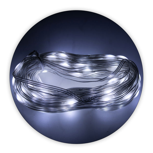 Led Pisca Linha Com 10 Metros Lampadas Tomada 8 Modos Natal Ano Novo Cor:Branco