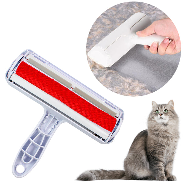 Removedor Tira Pelos Pet Com Reservatorio Animais Sofa Tapete Cama Roupa Carro Cor:Vermelho
