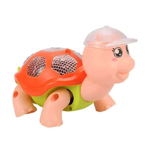Tartaruga Brinquedo Infantil Dançante Som Luz Crianças Bebe Cor:Rosa