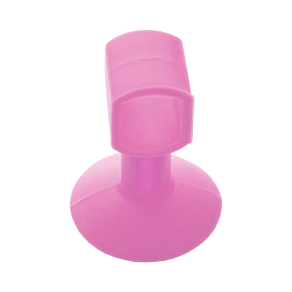 Protetor De Porta Maçaneta Residencial Silicone Com Ventosa Amortecedor Protege Parede Multiuso Cor:Rosa