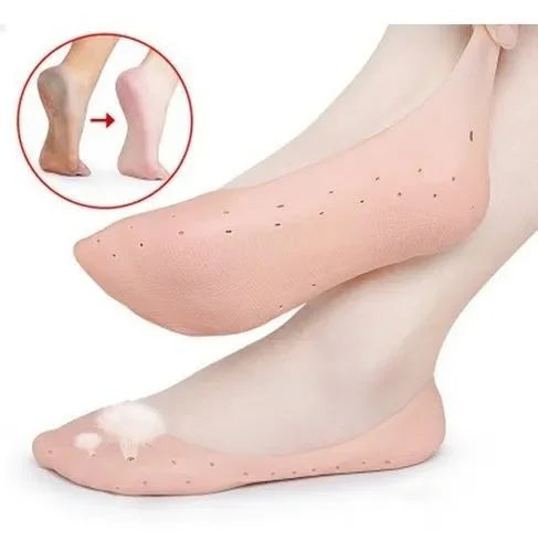 Par De Meias Sapatilha Silicone Cicatrizante Proteção