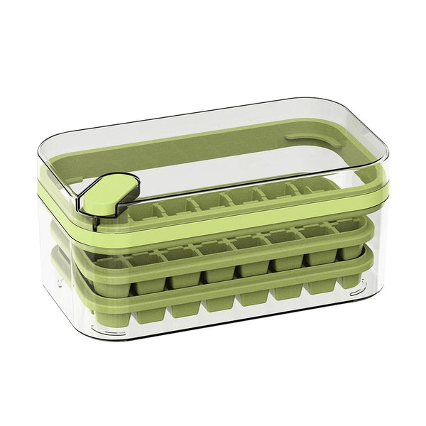 Forma De Gelo 64 Cubos Camada Dupla Recipiente Bandeja Cor:Verde