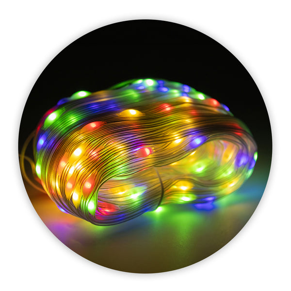 Led Pisca Linha Com 30 Metros Lâmpadas Tomada 8 Modos Natal Ano Novo Cor:Colorido