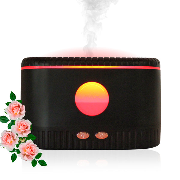 Umidificador De Ar Luminaria Fogueira USB Difusor Aromatizador Branco:Preto