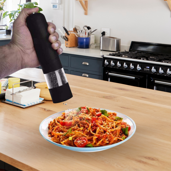 Moedor de Sal e Pimenta Eletrico Especiarias Aço Inoxidavel Cortador Cozinha Tempero Luz De Led