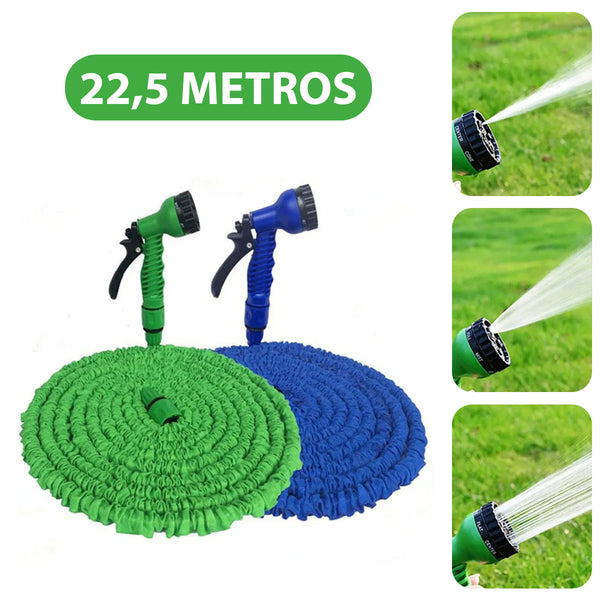 Mangueira Jardim Expansível 22,5 Metros Resistente Jatos D Água Cor:Azul