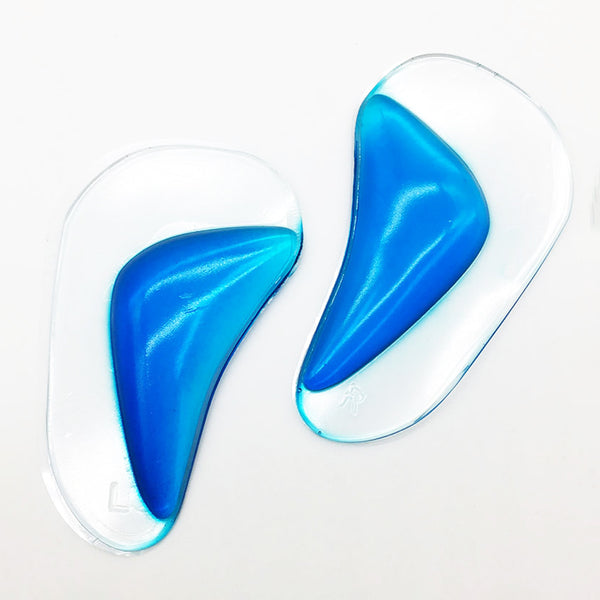 Par Palmilha Gel Arco Plantar Ortopedica Pe Chato Silicone Adesivo Tamanho:Medio