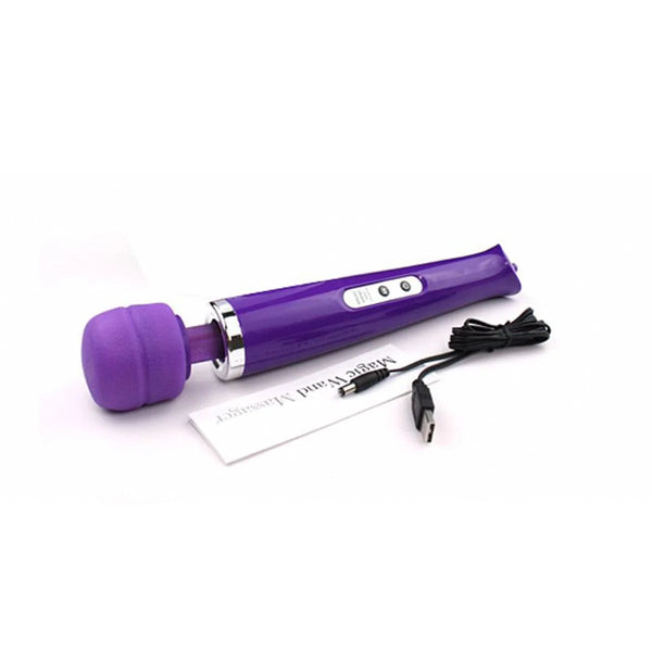 Vibrador Recarregável Varinha Mágica Silicone USB Cor:Roxo